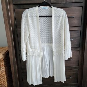 She + Sky boho cream cardigan
